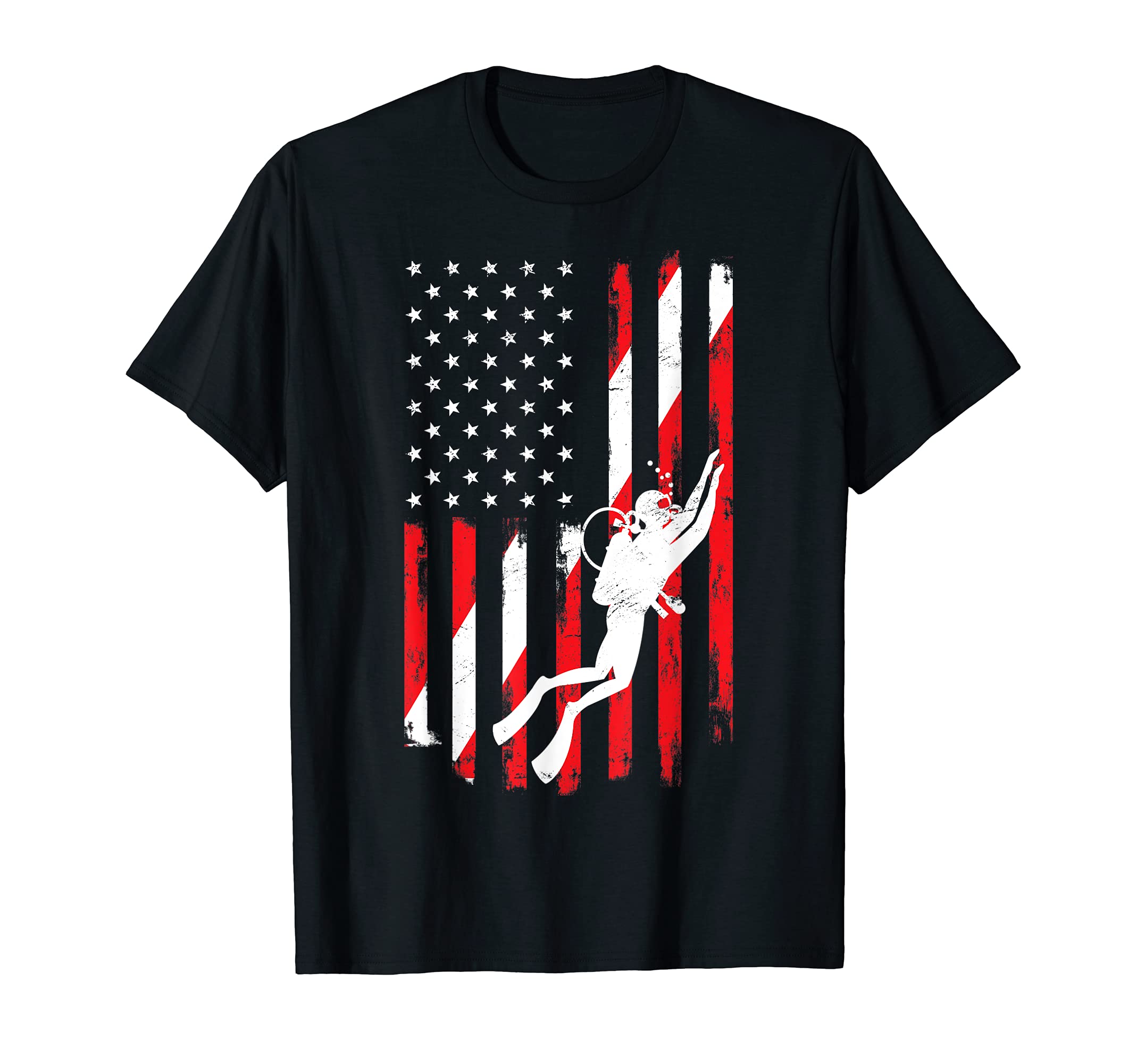 Diver Down Dive Flag Scuba Diving American Flag T-Shirt