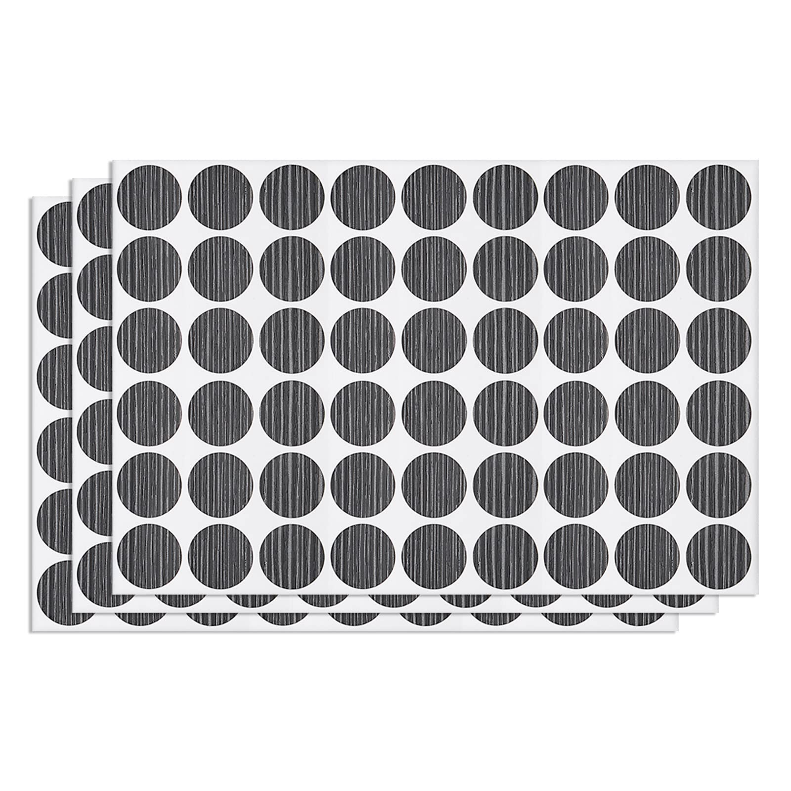 DTGN 21mm(Dia) Screw Hole Cover Stickers - 3Sheet 162pcs - Good for Furniture Wardrobe Chair - PVC Waterproof Hole Caps - Gray