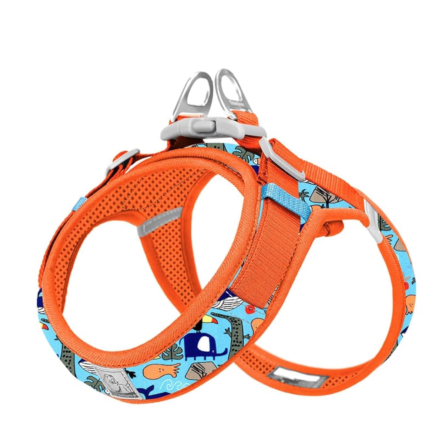 WINHYEPET Truelove Dog Harness Soft Mesh Reflective Breathable Step-In Dog Harness,Easy Adjustment Harness with Safety Buckle for Extra Small and Small Dogs, Vest Harness TLH3013(Firecracker,S)