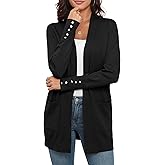 VIISHOW Women Cardigan Sweater Lightweight Open Front Long Sleeve Soft Fine Knit Casual Trendy Kimono Cardigans with Pockets