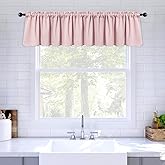 MIULEE Spring Blackout Window Valance for Bedroom Kitchen Bathroom Living Room Darkening Rod Pocket Curtain Valance, Thermal Insulated Window Treatment 1 Panel, 42 x 18 Inches, Baby Pink