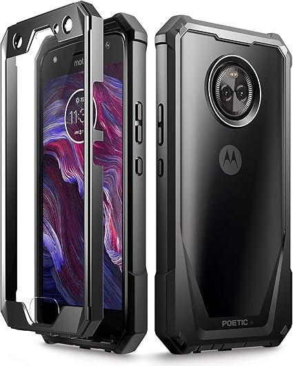 Amazon Moto X4 ケース Poetic Guardian 耐スクラッチ性バック フルボディ 頑丈 クリアハイブリッドバンパーケース ビルトインスクリーンプロテクター付き Motorola Moto X4用 ブラック ケース カバー 通販