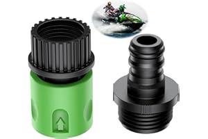 HUWAICPI Quick Connect Flush Kit for Sea-doo Kawasaki (Green), Jet Boat Engine Flush Adapter, Compatible with 4 Stroke Seadoo PWC and Jet Ski Watercraft, Honda Yamaha Outboard Motor Water Hose Cleaning Kit