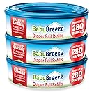 BabyBreeze Diaper Genie Refills for Playtex Diaper Genie and Munchkin Diaper Pails - 840 Count (3-Pack)