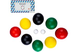 Offelec 70mm Bocce Ball Set with 8 Bocce Balls, 2 Pallinos for Kids Outdoor Lawn, Backyard & Beach Games - Family-Friendly Wooden Bocce Ball Game Set for Kids, Teens, Beginners (2-8 Players)