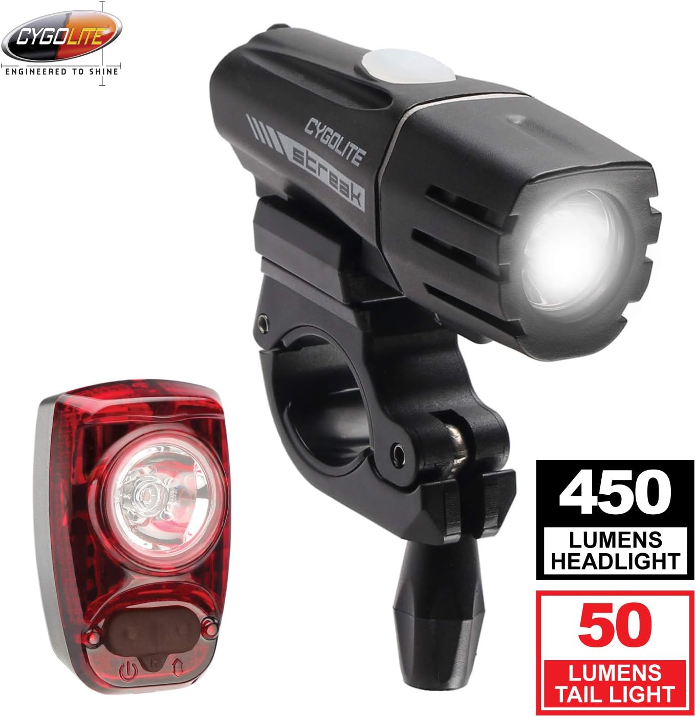 Cygolite Streak 450 Hotshot SL Bike Light Combo Set Amazon.ca Sports