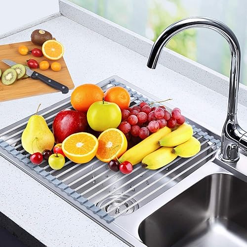 Dish Drainers Amazon Rolling Sink Rack Searik Over The Sink Dish