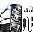 Endoscope Camera with Light, 1920P Borescope Camera with 8+1 Adjustable LED Lights, Semi-Rigid Cable 16.5FT, IP67 Waterproof for iPhone, iPad, Samsung,Cool Gadgets for Men