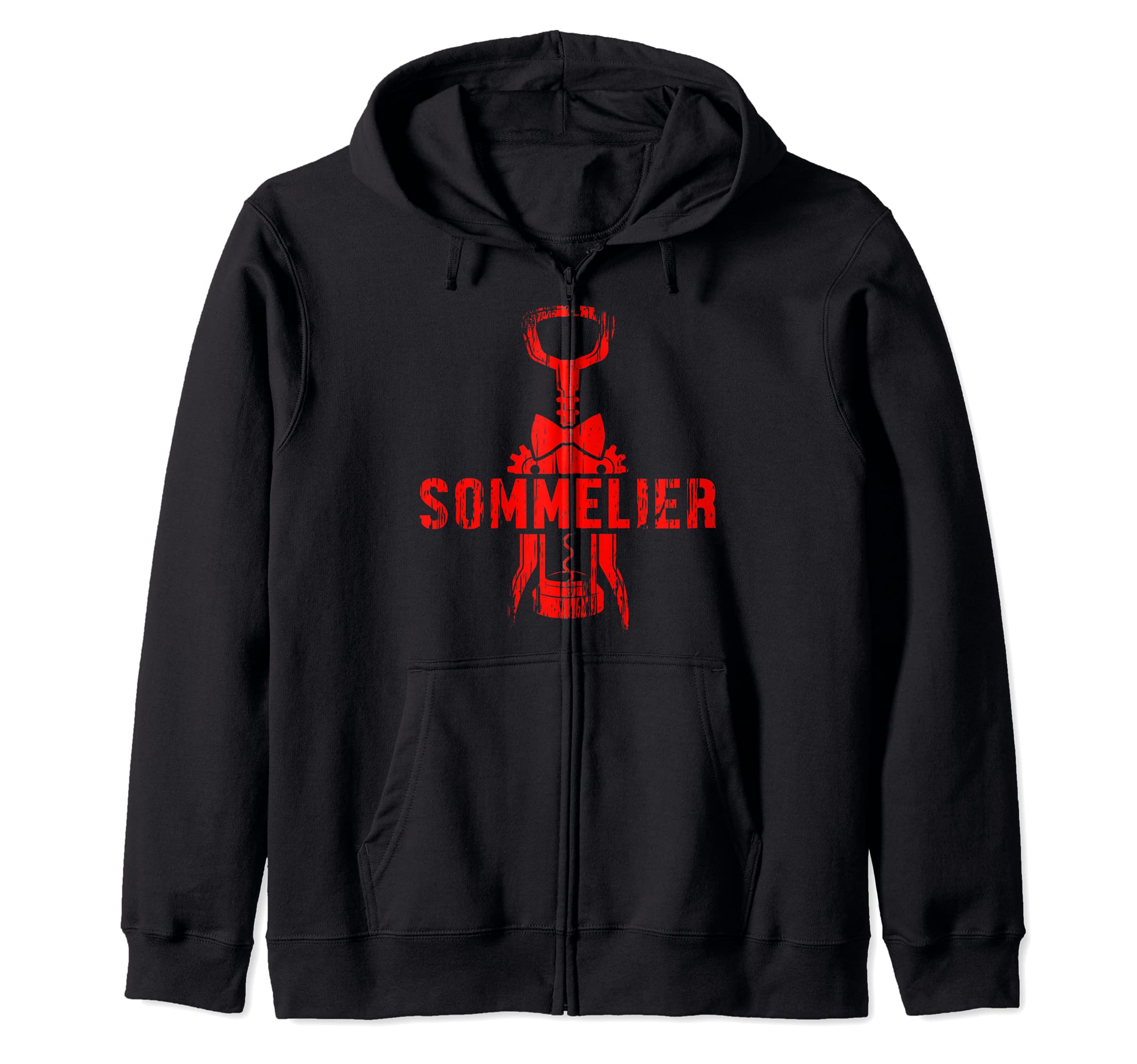 Wine Steward Restaurant Worker Wine Waiter Corkscrew Zip Hoodie