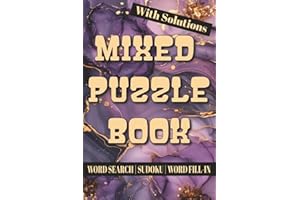 Mixed Puzzle Book: Variety Pack of 48 Puzzles Including Word Search, Sudoku (Various Levels), and Word Fill-In | Activity Boo