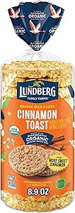 Lundberg Organic Whole Grain Rice Cakes Cinnamon Toast, 9.5 Oz