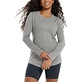 ODODOS Women's Long Sleeve Tunic Top - Ultralight Soft Breathable Side Slit Basic Tee Yoga Workout T-Shirt