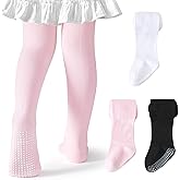 Coziwill Socks Baby Tights Non Slip Toddler Stockings Tights with Grippers Seamless Soft Cotton Knit Leggings Newborn