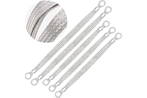 Taiss 5PCS Ground Strap 3pcs 10" x 1/2" & 2pcs 13" x 1/2" Tinned Copper Professional Vehicle Grounding Cable Straps with Term