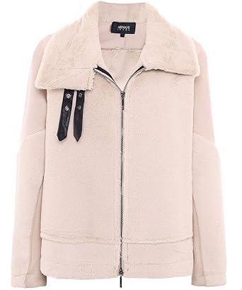 armani shearling jacket pink