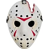 HWQVA Scary Halloween Mask for Adult, Slasher killer Costume Prop | Horror Costume Accessories: Hockey Mask, Adjustable Strap, Durable, Lightweight, 9.8 in x 7.5 in x 3.5 in