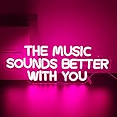 Gdbkabf Neon Sign, The Music Sounds Better with You Neon Signs for Wall Decor Neon Pink LED Signs Room Neon Light Up Signs Home Decor for Business Bedroom Club Party Bars Shop USB Operated