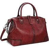 HESHE Genuine Leather Satchel Tote Bag for Women Leather Purse Large Capacity Top Handle Handbag Vintage Doctor Bag