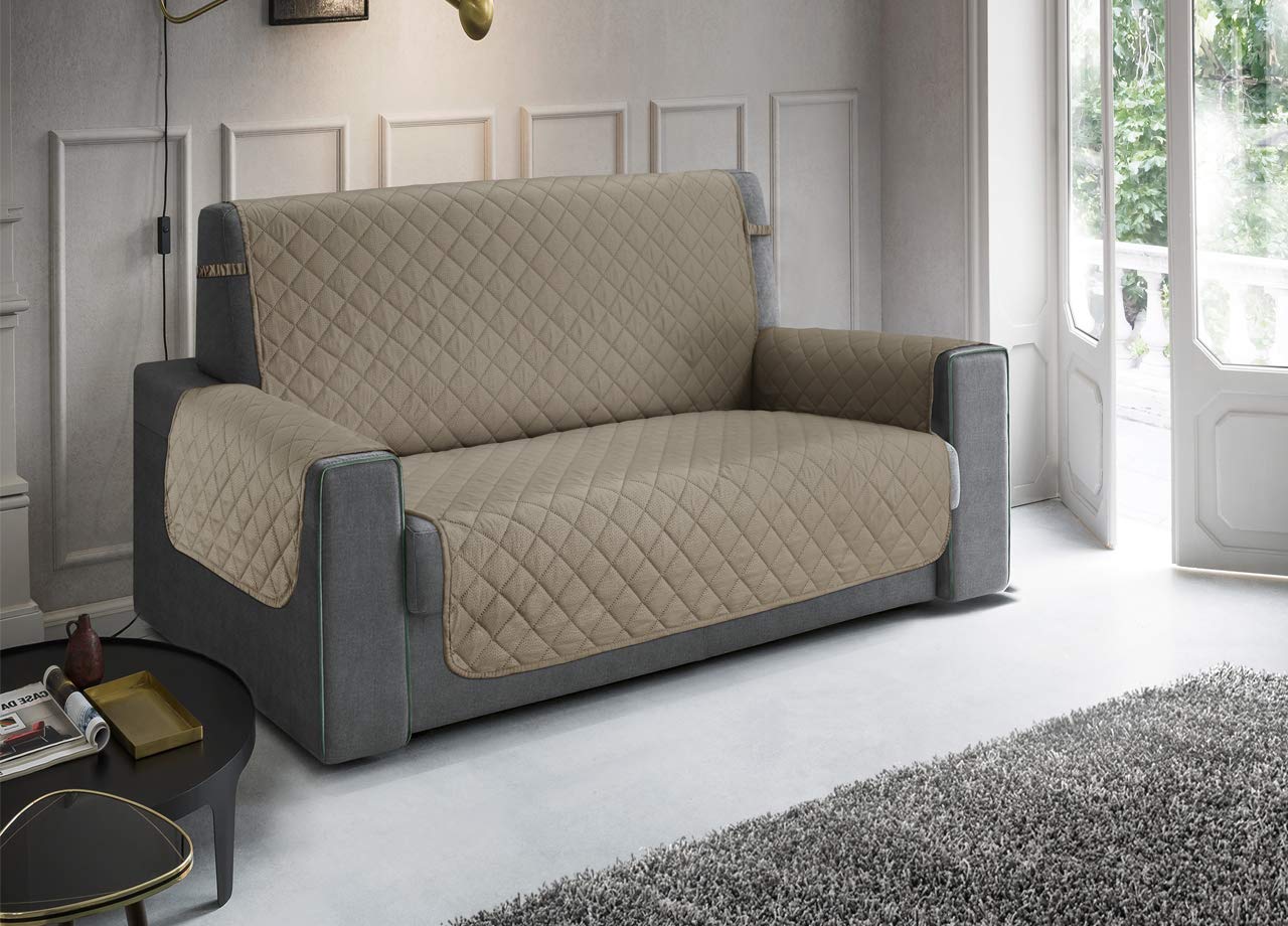 BIANCHERIAWEB Anti-Slip Sofa Cover Waterproof Quilted Python Imperial Armchair Taupe