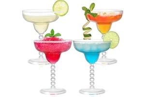TOPZEA Acrylic Margarita Glasses Set of 4, 13.5 oz Shatter-proof Plastic Daiquiri Cocktail Cup, Unbreakable Martini Champagne