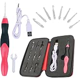 Light Up Crochet Hook Set, 9 Sizes 2.5mm-6.5mm Interchangeable Crochet Hooks with Light, Rechargeable Ergonomic Crochet Kit for Beginners &amp; Adults, DIY Craft Supplies