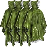 Everlit Survival Rain Poncho Emergency Mylar Space Blanket Camping Gear-Retain 90% of Body Heat Survival Gear for Survival Kits Camping Supplies Emergency Blankets