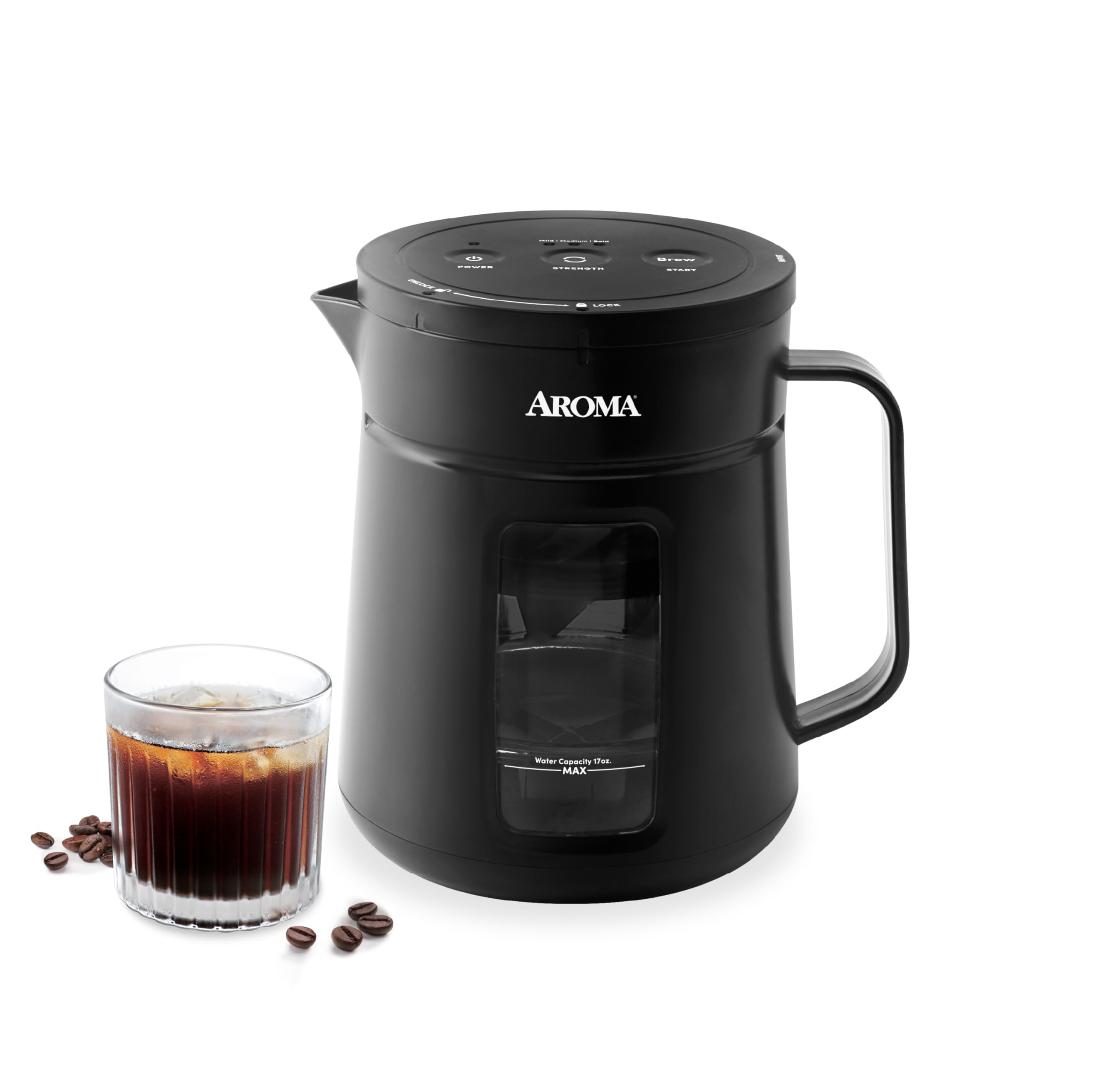 Photo 1 of AROMA® 5-Minute Instant Cold Brew Coffee Maker with Pressure Infusion Cold Brew Coffee Carafe (17 Ounces)