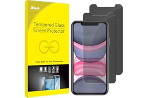 JETech Privacy Screen Protector for iPhone 11 and iPhone XR 6.1-Inch, Anti Spy Tempered Glass Film, 2-Pack