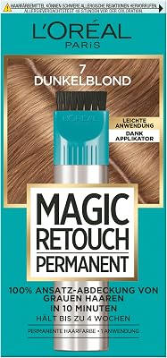 L'Oréal Paris 100% Ansatz-Abdeckung zum Kaschieren grauer Haare, permanente Haarfarbe, langanhaltender Haar Concealer, leichte Anwendung, Magic Retouch Permanent, Nr. 7 Dunkelblond, 1 Stück