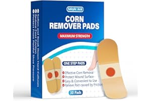 QIYANA Corn Remover Pads for Feet - 40% Salicylic Acid Medicated Patches, Breathable & Comfortable for All-Day Wear, Gentle Formula for Sensitive Skin - 30 Count