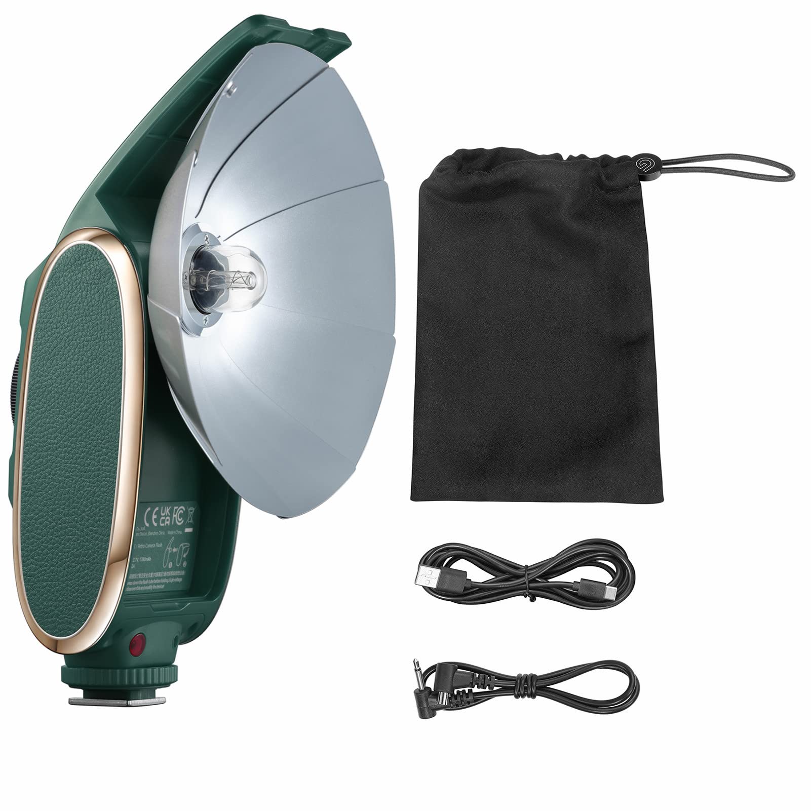 Godox Lux Senior Retro Camera Flash GN14 Color Temperature 6000K Auto & Manual Flash Modes 28mm Focal Length Replacement for Canon Nikon Sony Fujifilm Olympus Hot-shoe Cameras Green