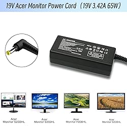 19V Power Cord Compatible with Acer Monitor R240HY