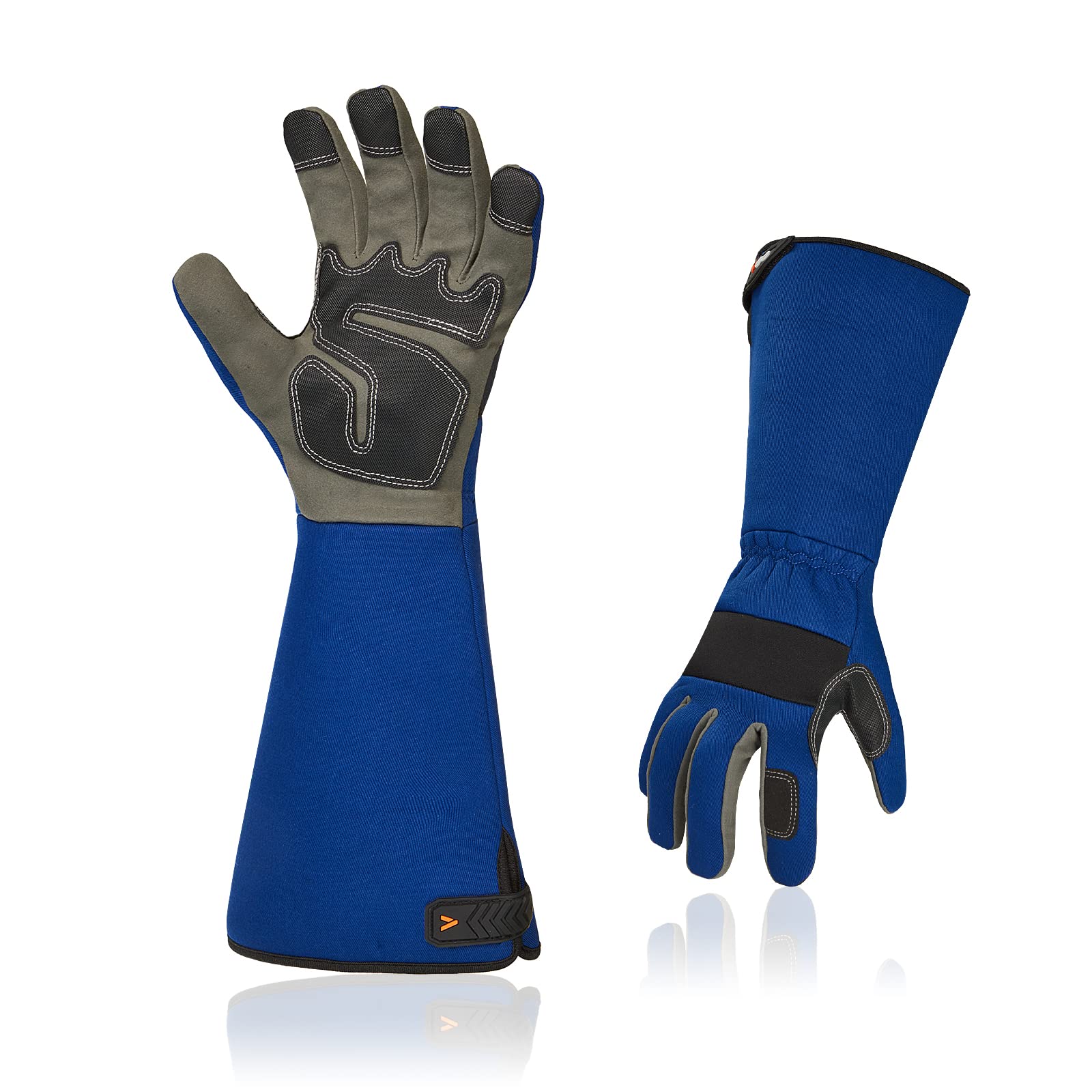 Vgo... Garening Gloves Men Long Sleeves in Leather with Touchscreen, Long Work Gloves Gauntlet Thorn Proof Heavy Duty for Yard Garden Agriculture(10/XL,SL6592-M,1Pair)