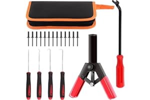 Swpeet 46Pcs Poly Rivet Gun Set, Multifunctional Rivet Removal Tool Rivet Tool for All Plastic Rivets Safe Metal or Plastic C