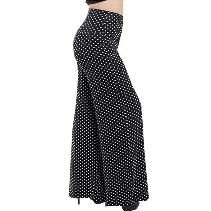 Pantalones Anchos Para Mujer Casual Con Estampado De Lunares De