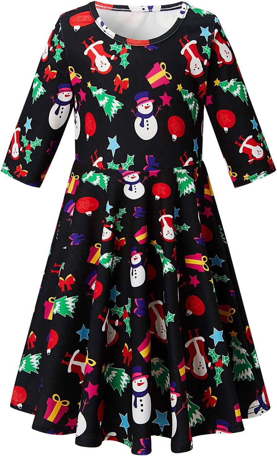 RAISEVERN Girls Funny Printed Dress,Kids Cute Unicorn and Mermaid Designed Summer Sleeveless Sundress for Little Girls 4-13 Years