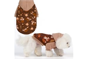 EXPAWLORER Fall Dog Hoodie,Thanksging Dog Sweater Costume,Winter Autumn Fleece Sweatshirt with Pattern,Pet Clothes Outfits for Puppy,Cat, Small Medium Large Dogs