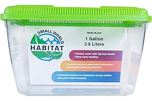Penn-Plax Small World Habitat – Portable Clear and Transparent Plastic Tank – Excellent for Small Critters and Creatures – Ea