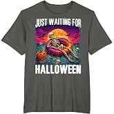 Just Waiting for Halloween Summer Skeleton Men Women Kid T-Shirt