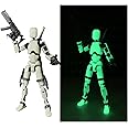 Nemoro Pre-Assembly 3D Printed 5.54'' Stick 13 Action Figure, Multi-Jointed Tian13, Articulated T13 Desktop Decoration,12 in 1 d13 Accessories Best Birthday Festival Gift (Glow White)