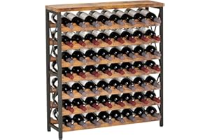 Homeiju 56-Bottle Freestanding Wine Rack, Wooden Wine Rack Storage Shelf, Stackable Wine Bottle Rack with Tabletop for Living Room,Kitchen or Wine Cellar