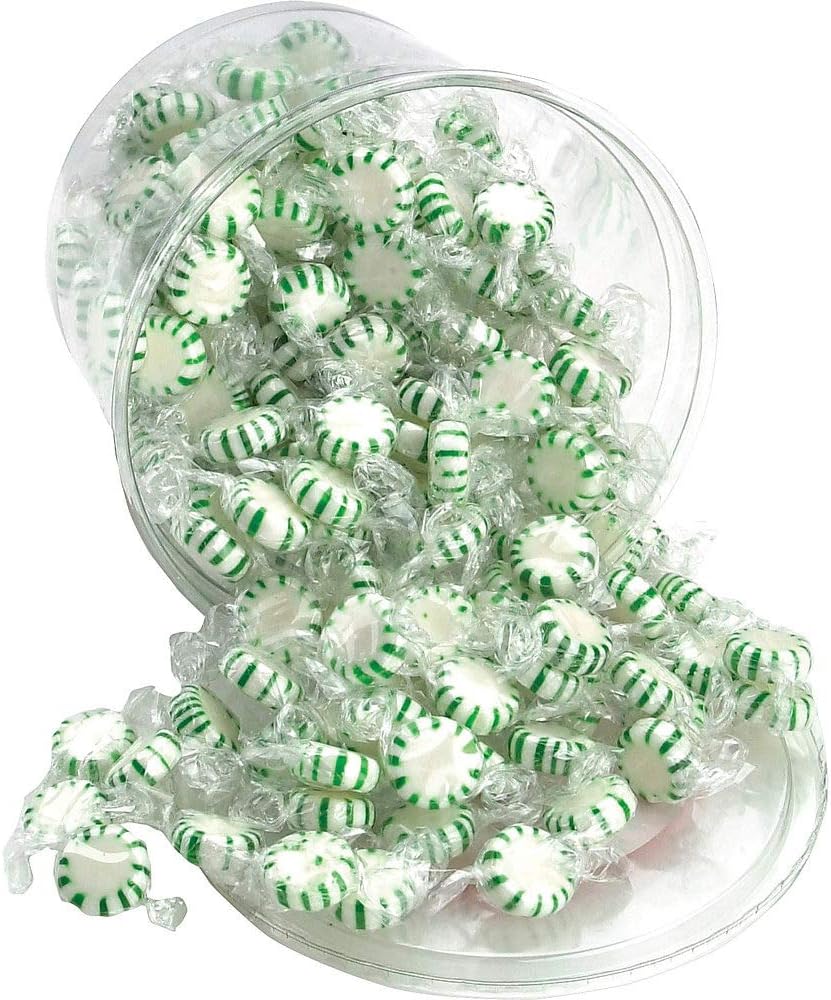 Office Snax Starlight Mints, Spearmint Hard Candy, Indv Wrapped, 2lb Tub