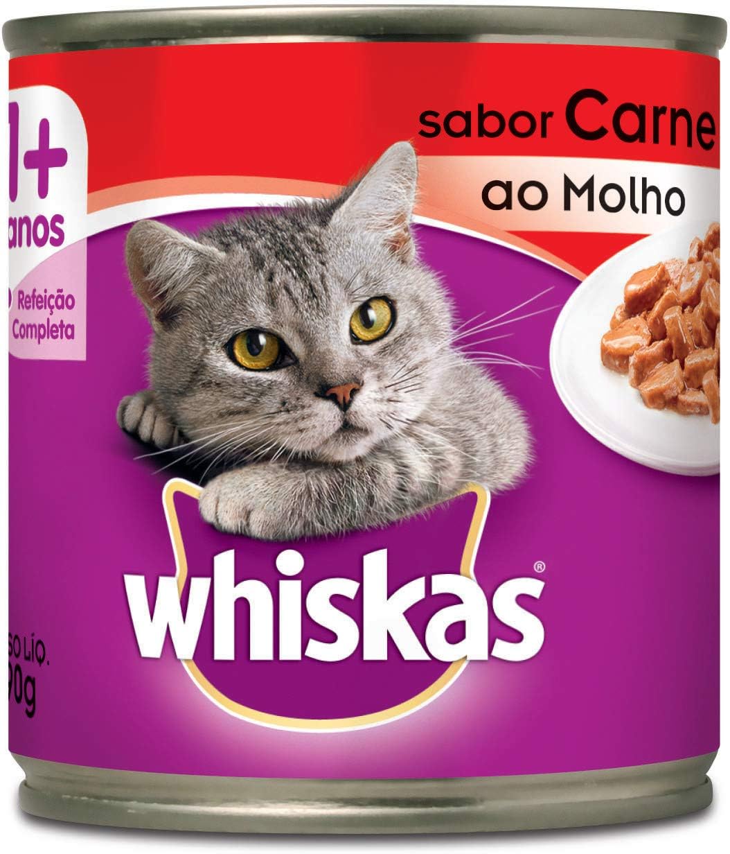 Ração Úmida Para Gatos Whiskas Lata Carne ao Molho