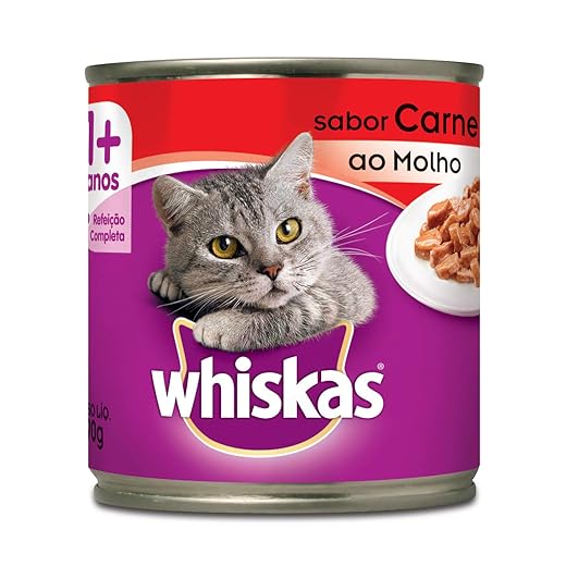 Ração Úmida Para Gatos Whiskas Lata Carne ao Molho