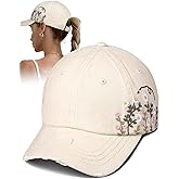 Flafens Womens Baseball Caps - Cute Baseball Hat Vintage Distressed Low Profile Embroidered Cotton Ladies Ball Ballcap