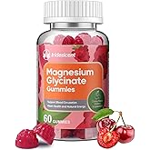 Magnesium Glycinate Gummies 400mg, Sugar Free Magnesium Supplement with Ashwagandha, Zinc, Vegan Magnesium Glycinate Suppleme