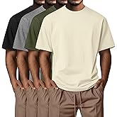 Neer 4 Pack Men's Big and Tall Shirts Summer Cotton Short Sleeve Tee Crew Neck Casual Top Basic Oversize T Shirts