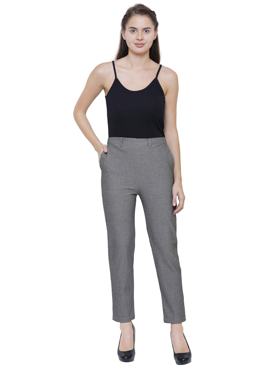 grey formal pants for ladies