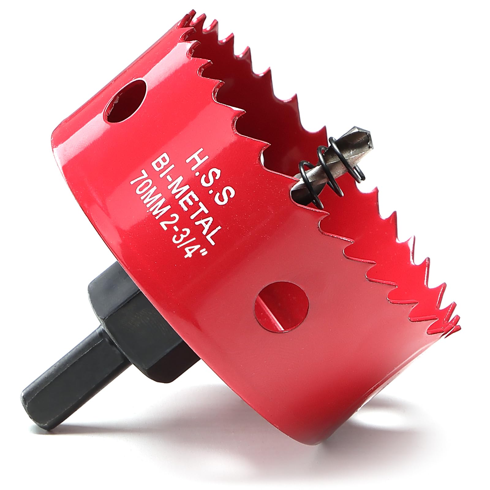 Photo 1 of Hole Saw 2-3/4 Inch, HSS Bi-Metal Hole Cutter with 70 mm Cutting Depth for Cutting Wood, Plastic, Drywall, Plasterboard, Recessed Lighting and Soft Metal Sheet, Red