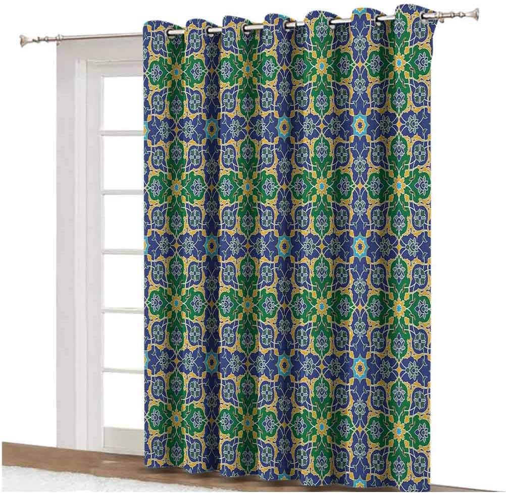 Arabian Decor Shading Curtains Ornate Arabic Ethnic Mosaic Oriental
